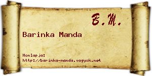 Barinka Manda névjegykártya